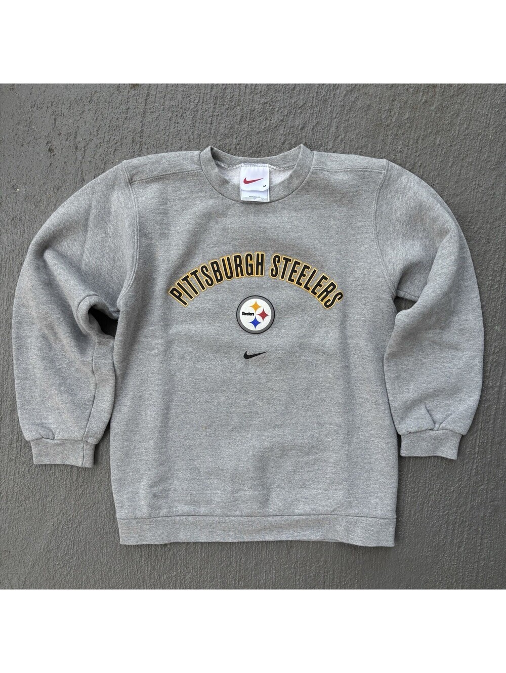 Vintage Nike Pittsburgh Steelers Center Swoosh Crewneck Sweatshirt YOUTH Medium